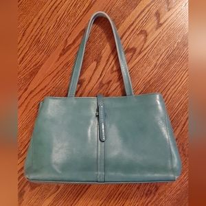 Turquoise blue leather bag